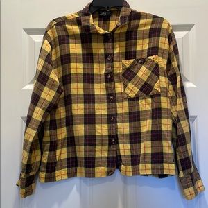 Topshop Yellow Plaid Shirt